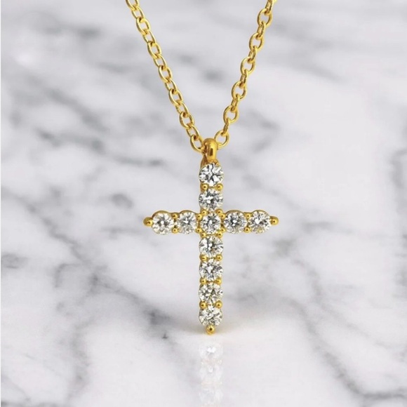 “Eden” Lab Diamond Cross Necklace - Picture 4 of 4